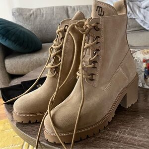 Maje suede combat boots